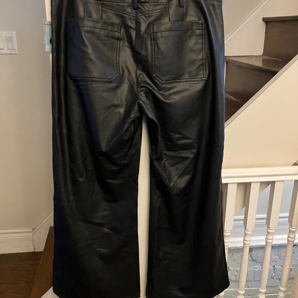 Maeve Black Leather Pants NWT FLAW - Picture 5 of 11